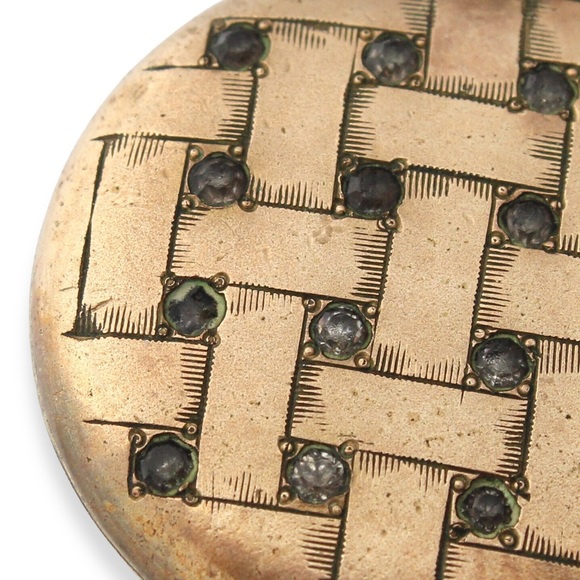 Antique Wightman & Hough Gold Filled Photo Locket with Paste Rhinestone W&H Co - Picture 2 of 7